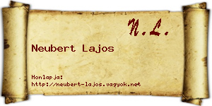 Neubert Lajos névjegykártya